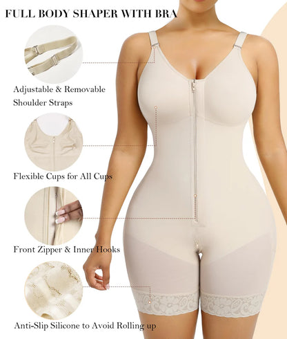High Compression Fajas Colombianas Body Shapewear Women Corrective Girdle Tummy Control Post Liposuction BBL Slimming Waist Belt