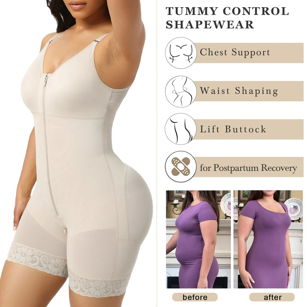 High Compression Fajas Colombianas Body Shapewear Women Corrective Girdle Tummy Control Post Liposuction BBL Slimming Waist Belt