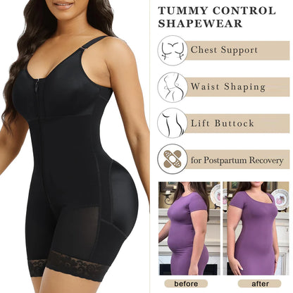 High Compression Fajas Colombianas Body Shapewear Women Corrective Girdle Tummy Control Post Liposuction BBL Slimming Waist Belt